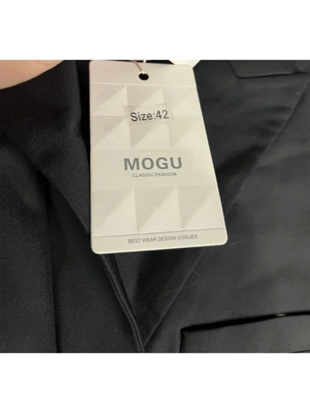 Mogu Mens Black Double-Breasted Blazer 42 NWT